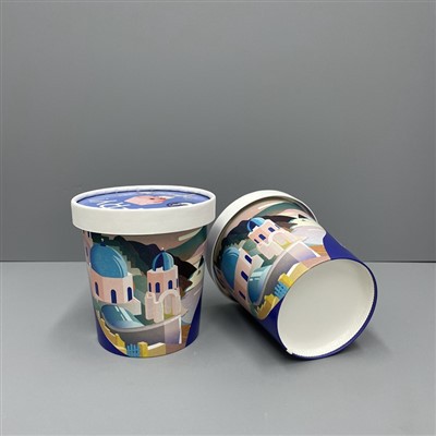 16oz papierový pohár na zmrzlinu s vrchnákom